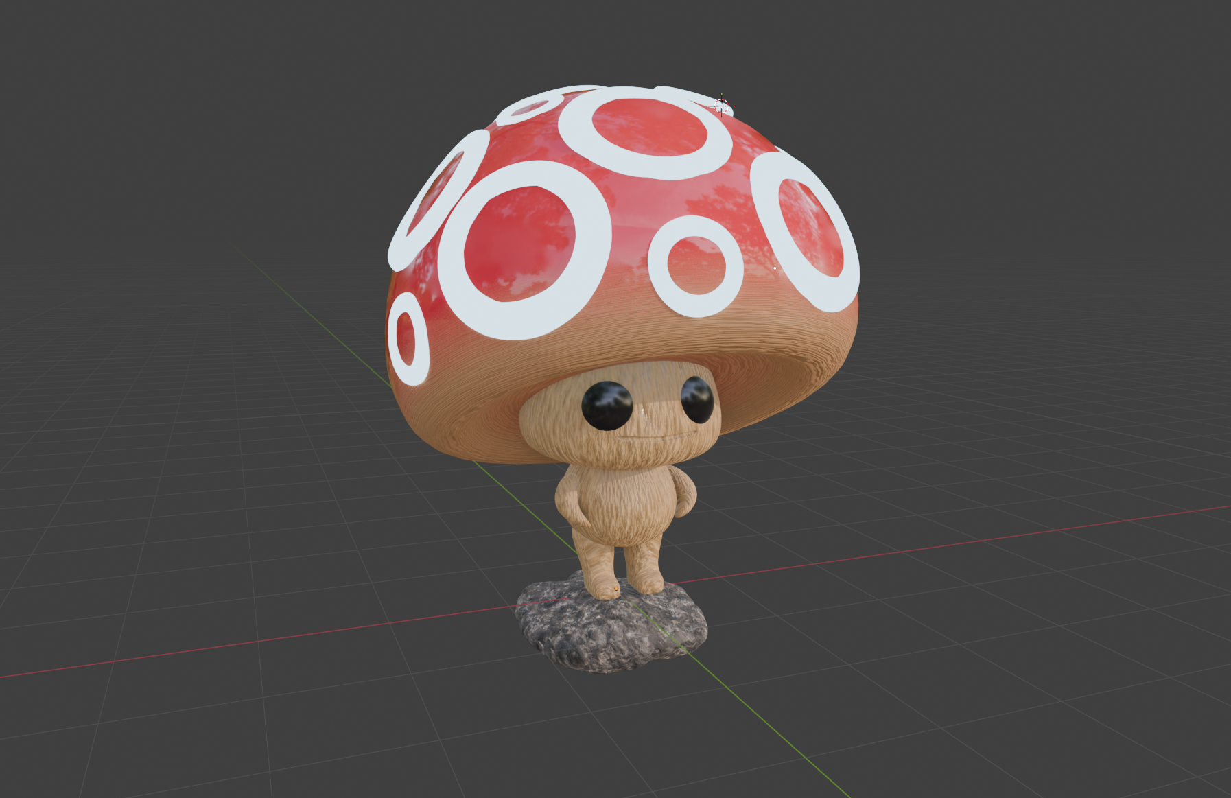 3D-персонаж «Mushroom Buddy» для визуализации и игр