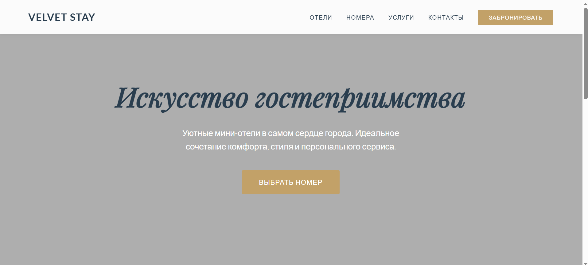 Макет сайта для гостинец