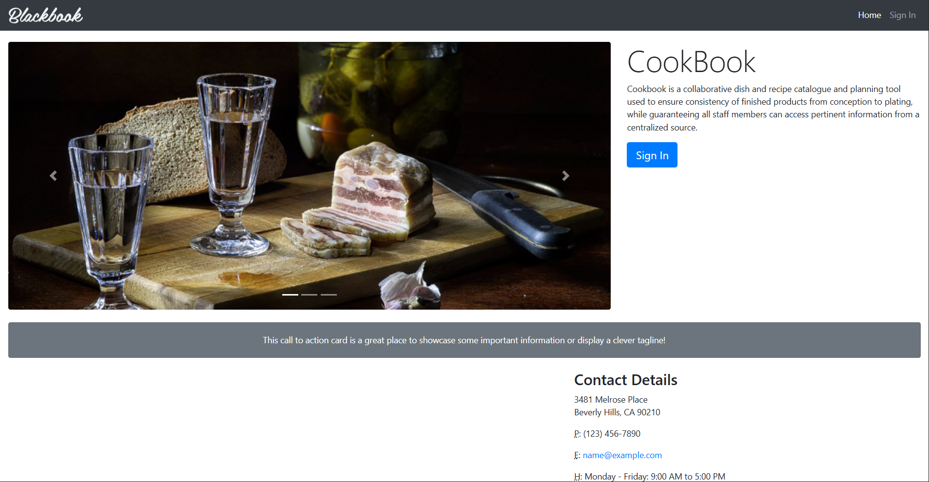 Кулинарный каталог Cookbook