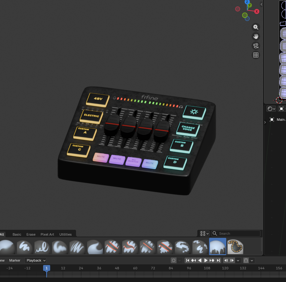 3D модель звуковой карты от бренда Fifine