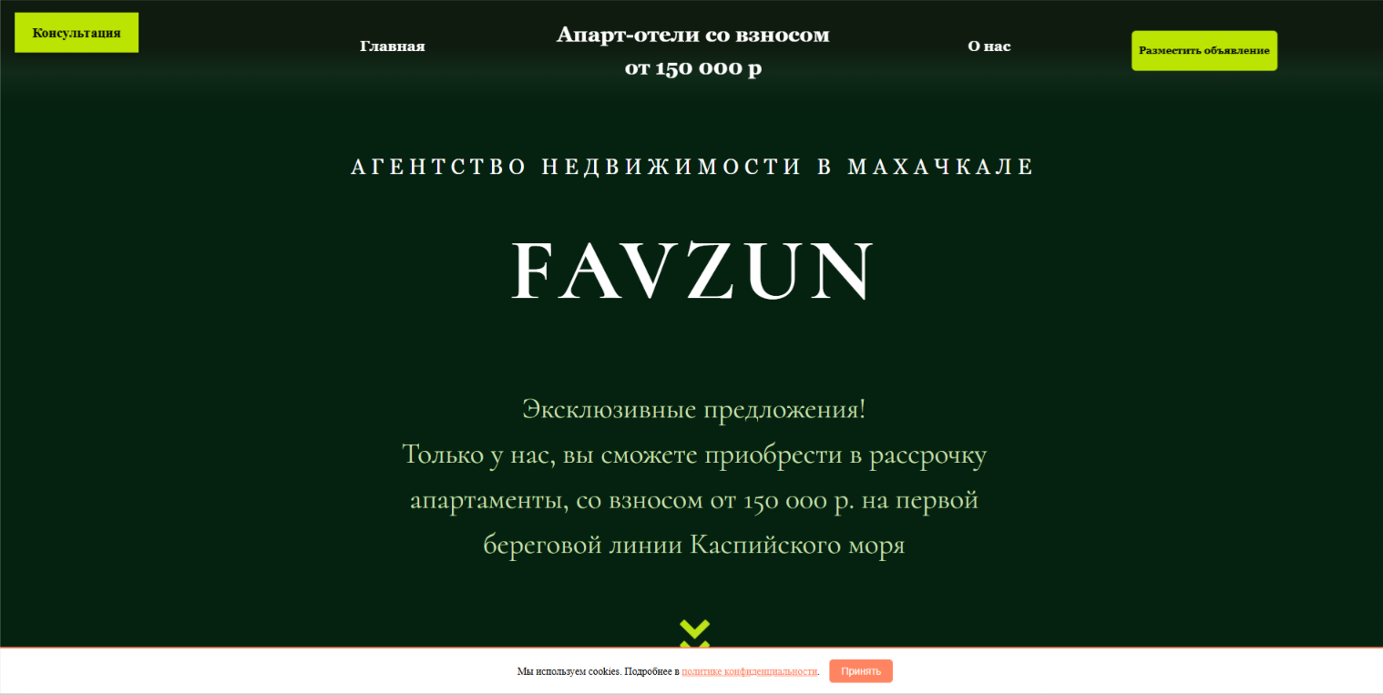 Многостраничный сайт на Tilda для проекта favzun