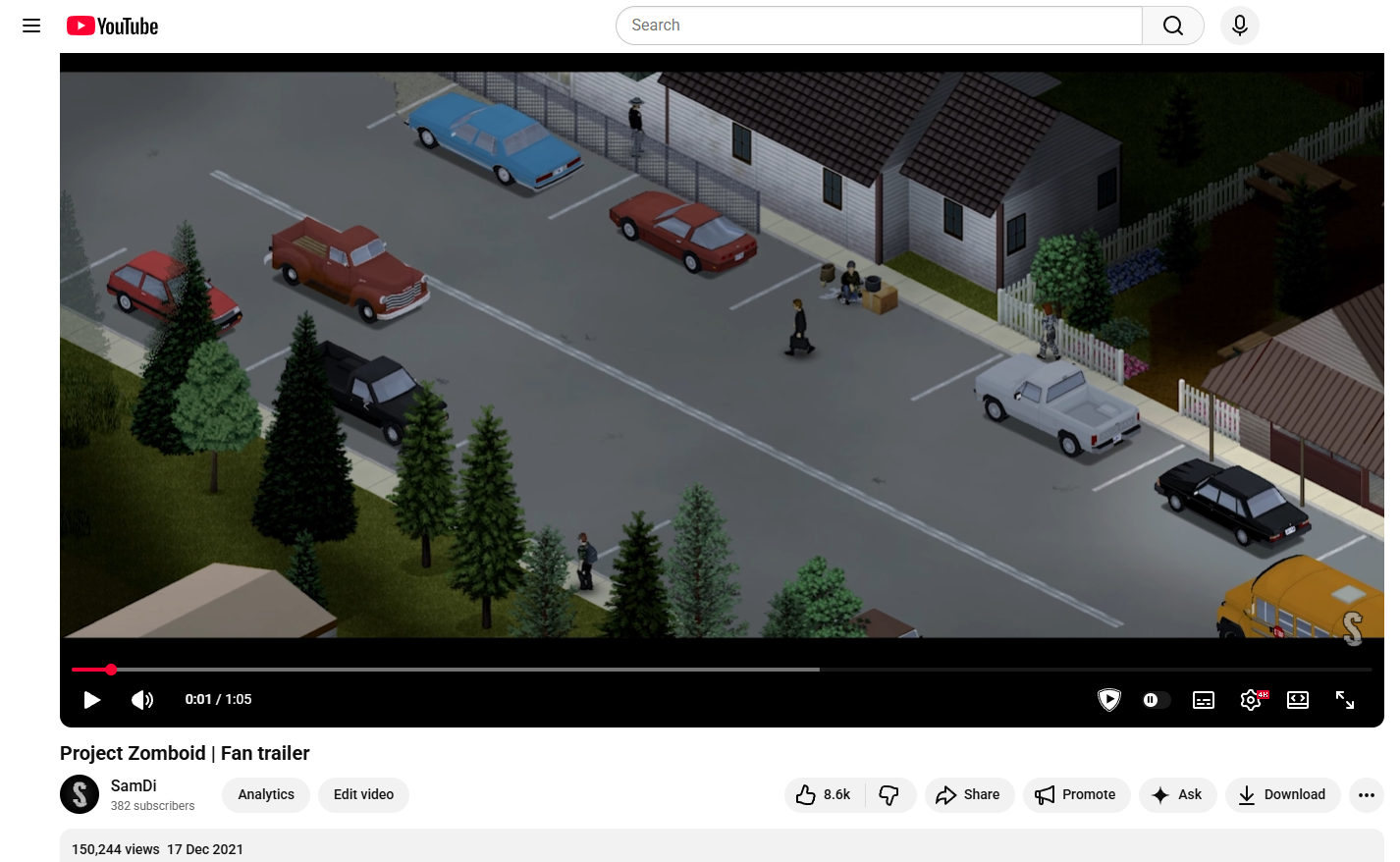 Видеоролик на YouTube / 150к+ просмотров / Трейлер к видеоигре