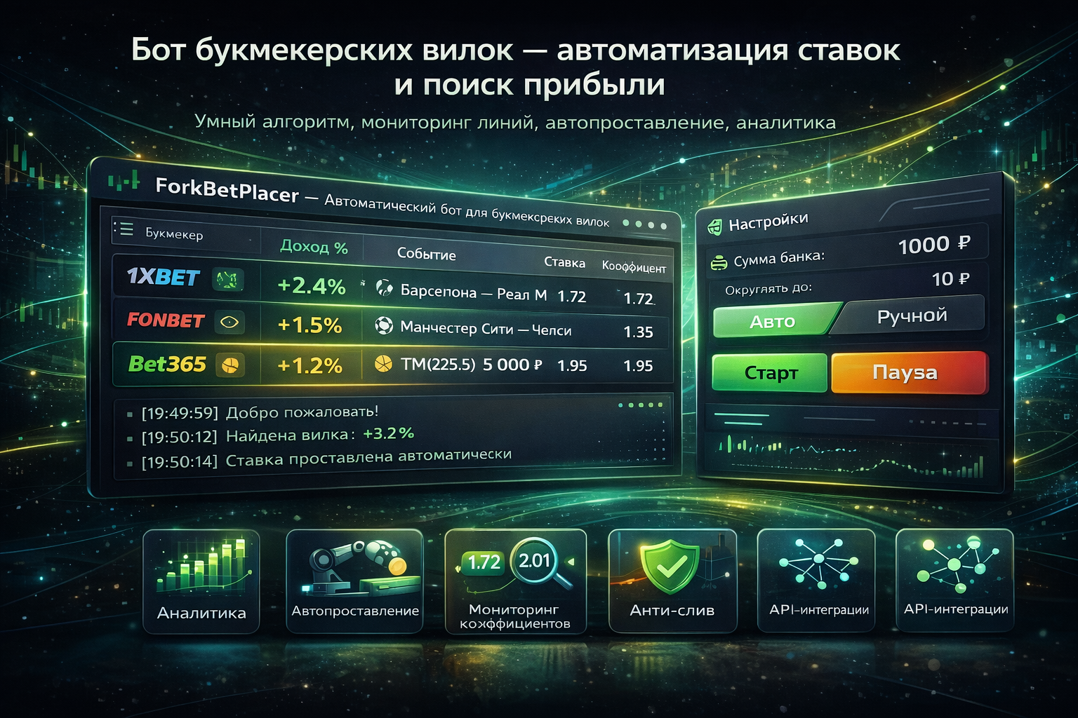 Правки бота букмекерских вилок
