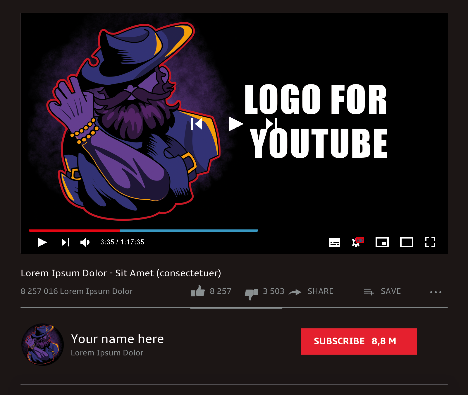 Маскот-логотип для YouTube