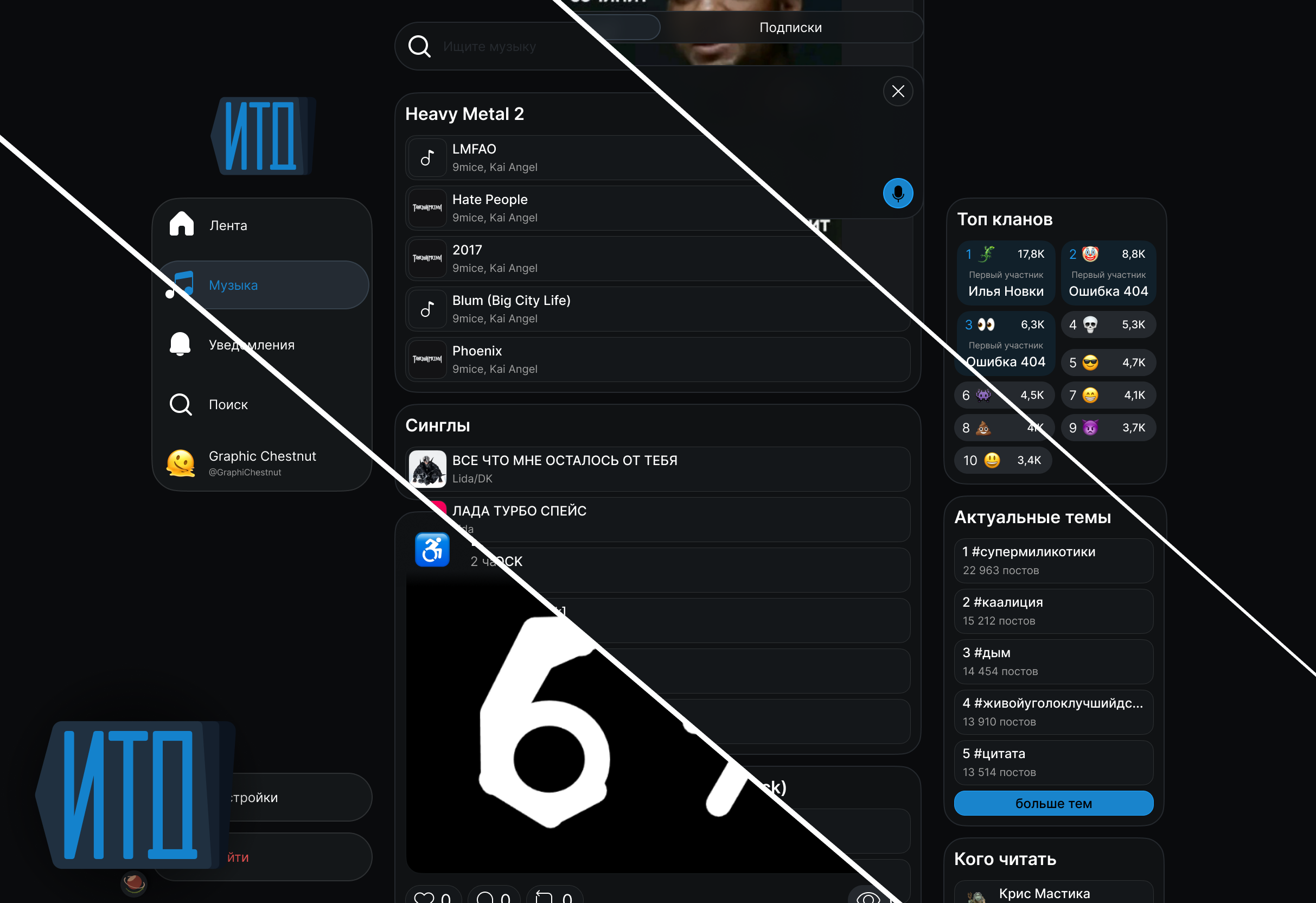 Дизайн интерфейса для соц. сети "ИТД"