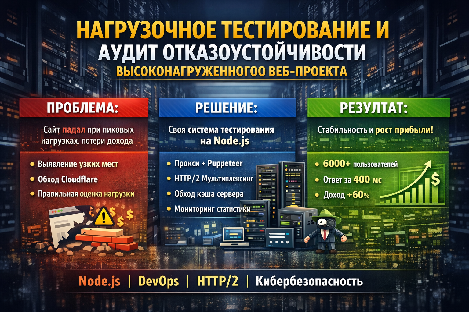 Разработка системы нагрузочного тестирования и аудит отказоустойчивости высоконагруженного веб-проекта