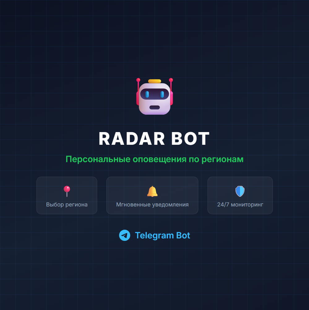 🤖 RADAR BOT — Персональные оповещения по регионам