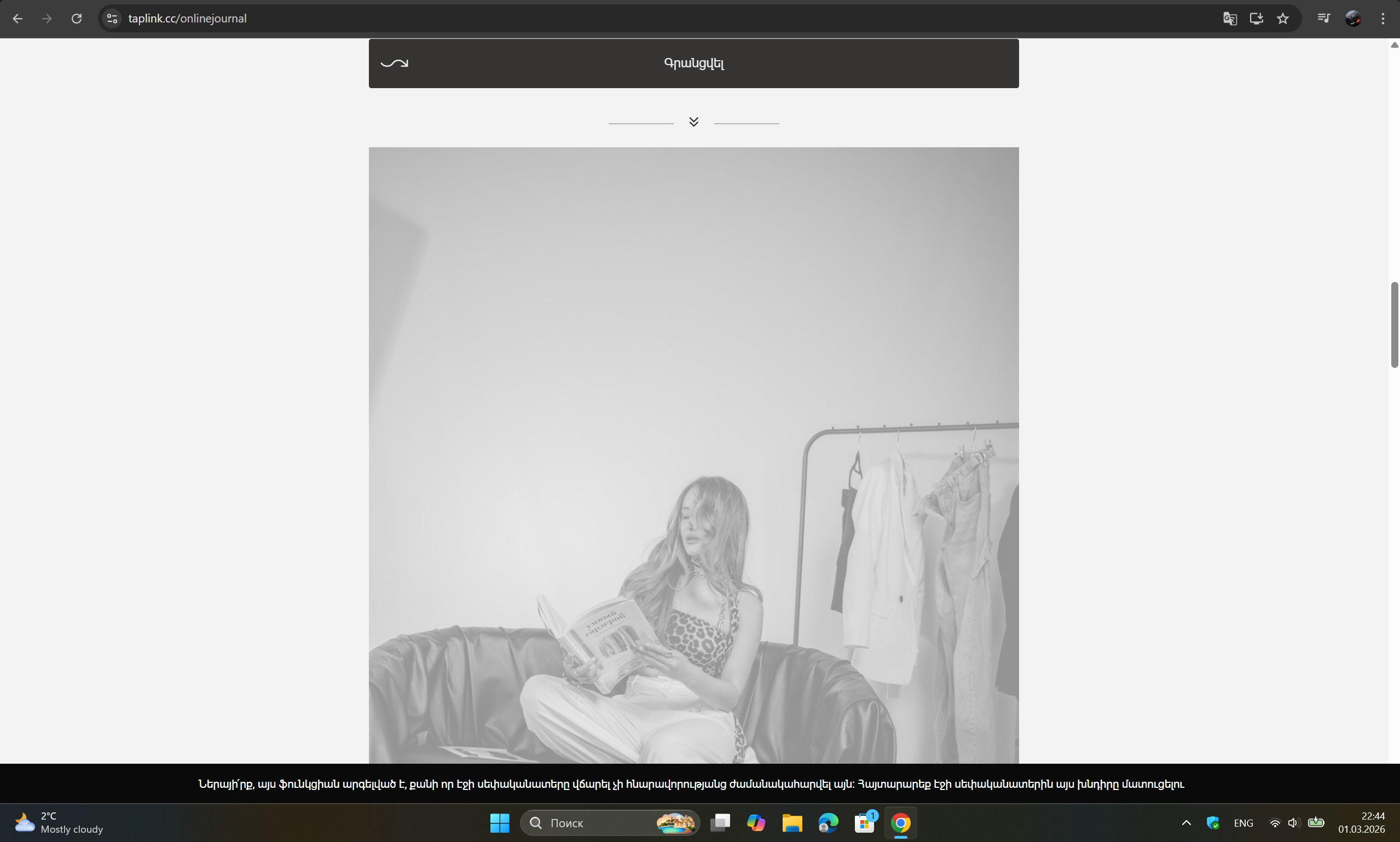 Onlinejournal — страница Taplink