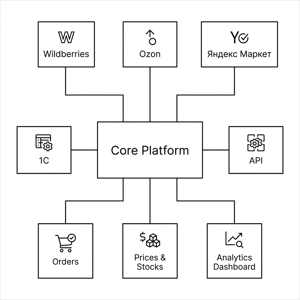 Dracula: Система управления Wildberries, Ozon, Я.М