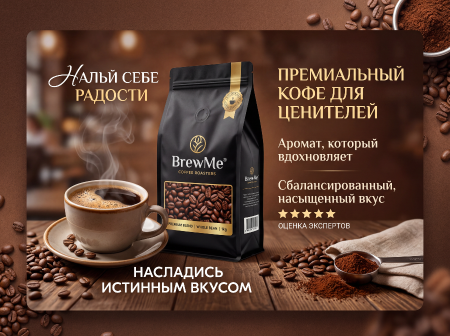 Карточка товара для премиум кофе