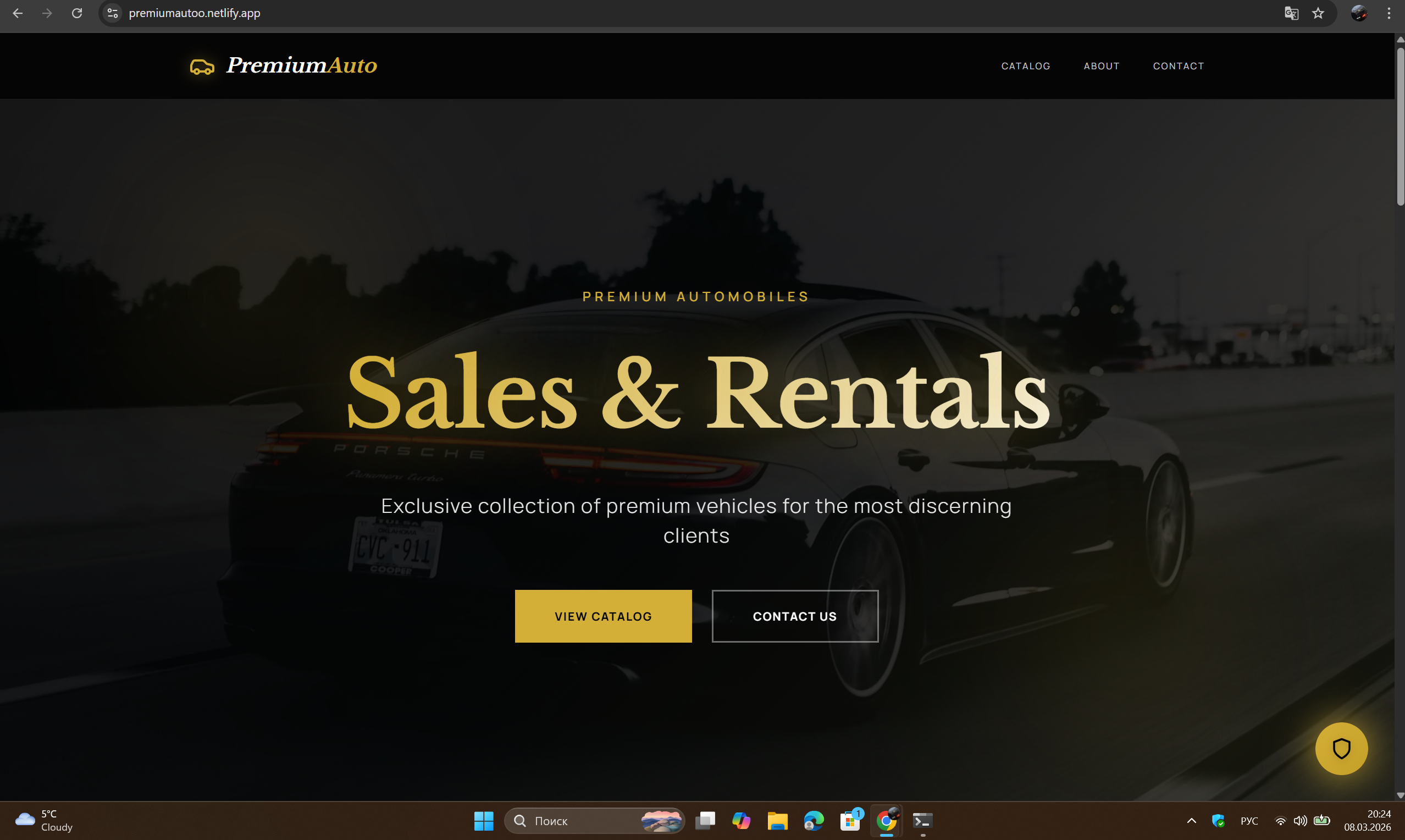 Premium Auto — веб-сайт автосалона с административной панелью