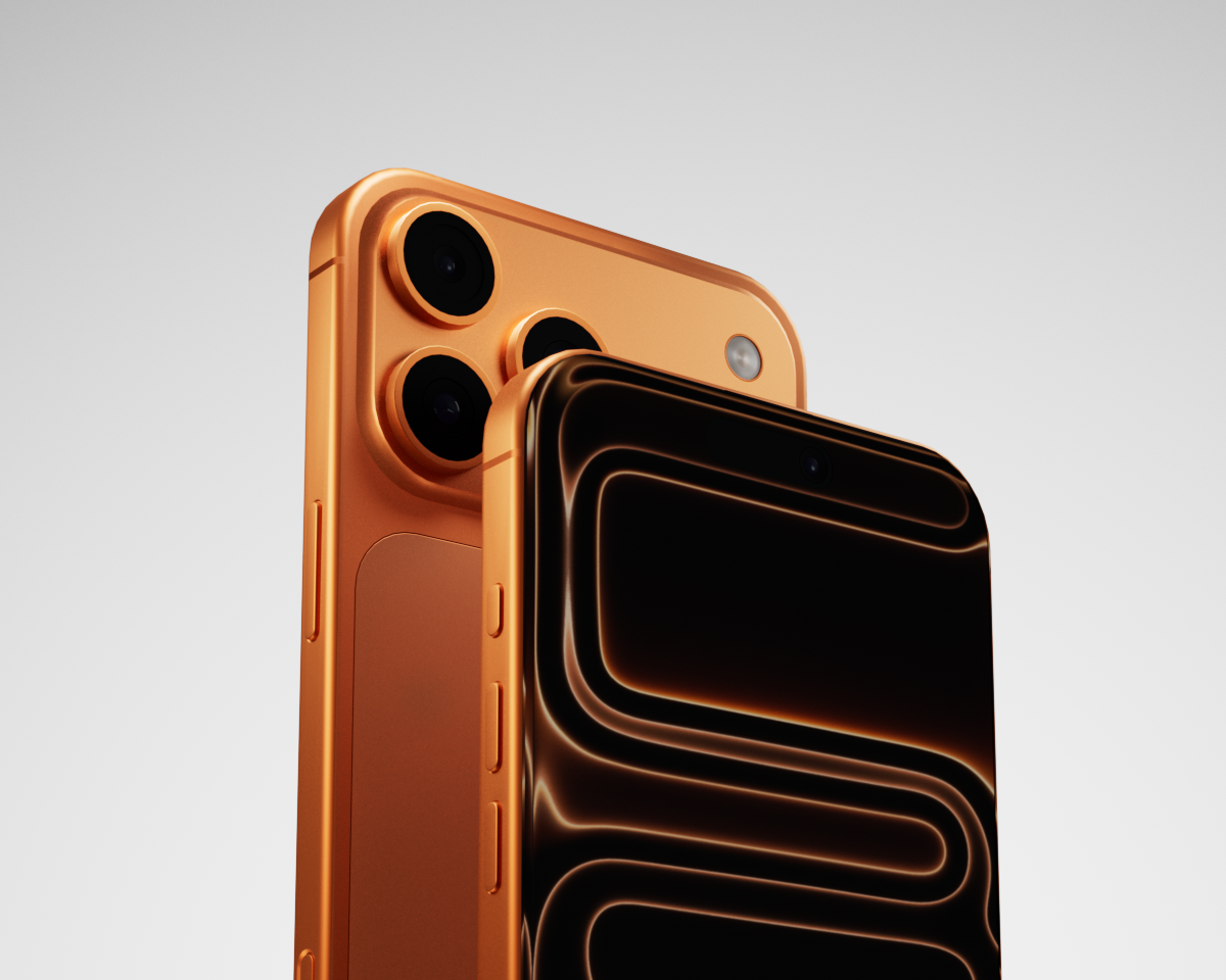 3D визуализация Iphone 17 pro на белом фоне
