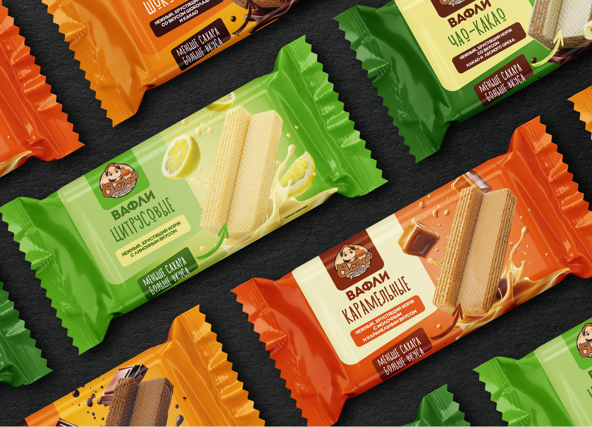 Дизайн упаковки вафлей Сладея