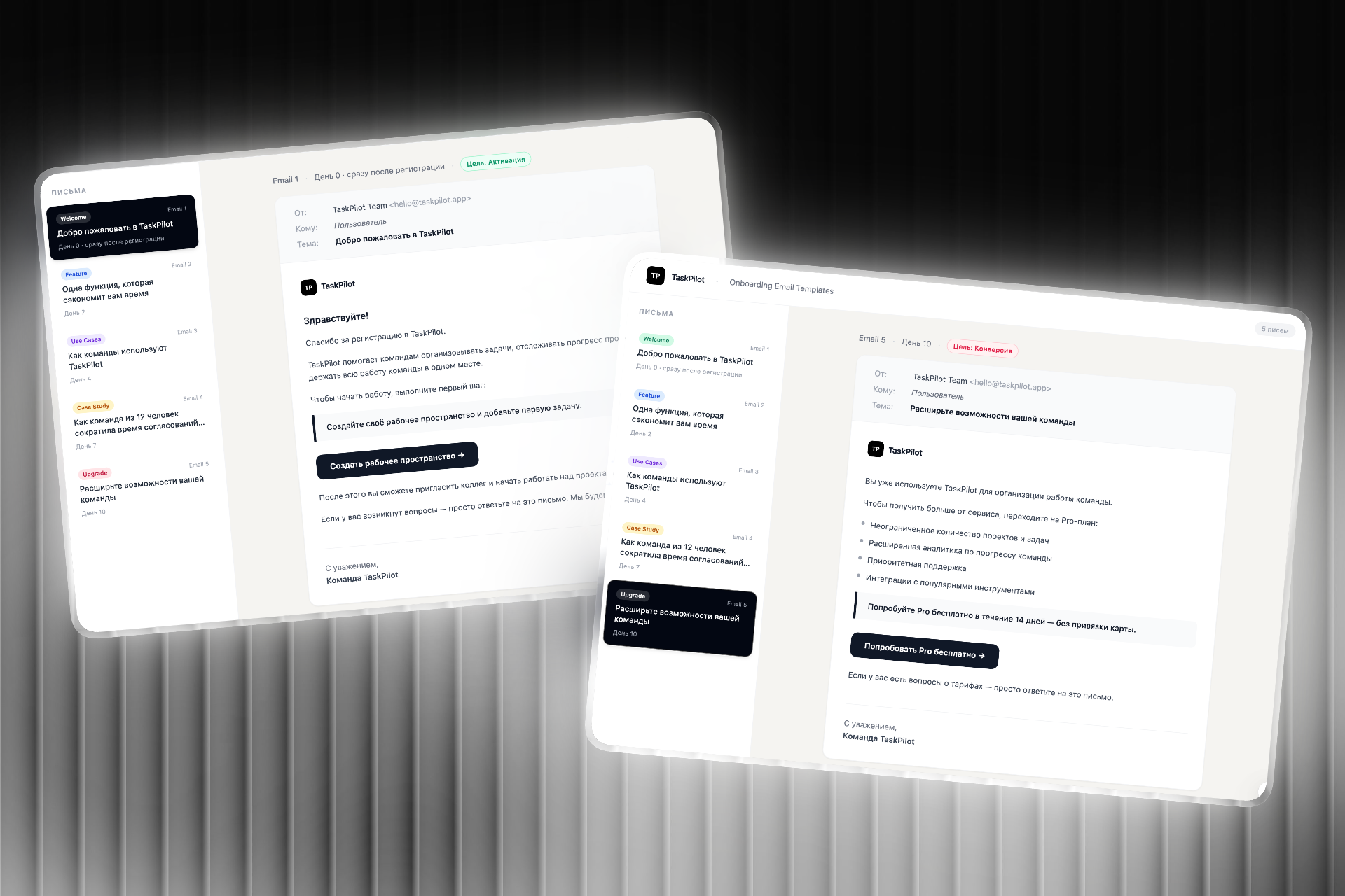 Разработка onboarding email‑воронки для SaaS‑сервиса управления задачами TaskPilot