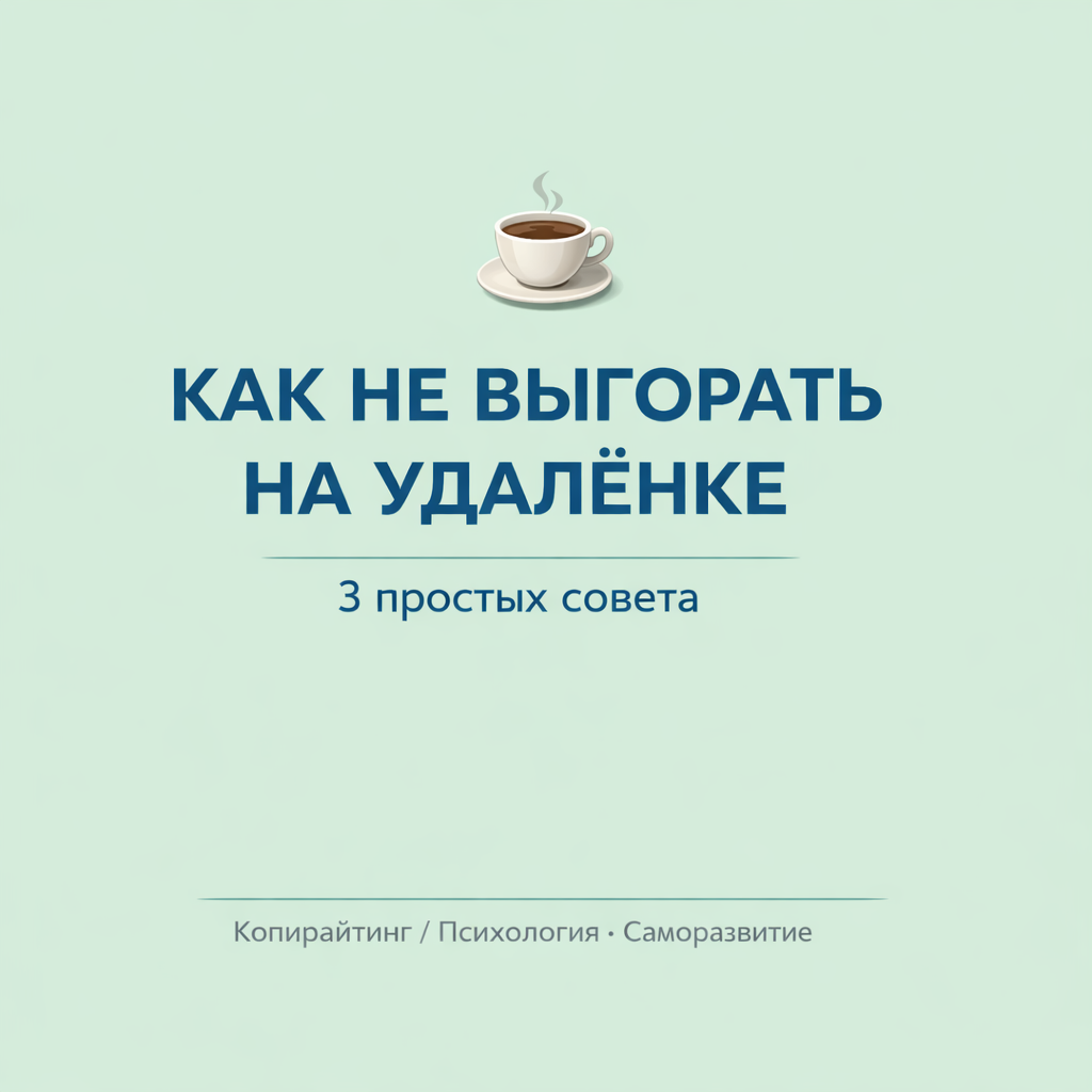 «Как не выгорать на удалёнке»