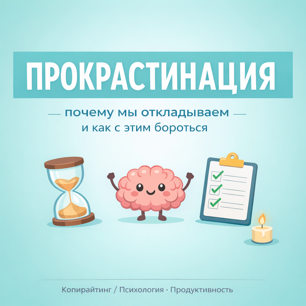 Пост «Прокрастинация: почему мы откладываем и как с этим бороться»