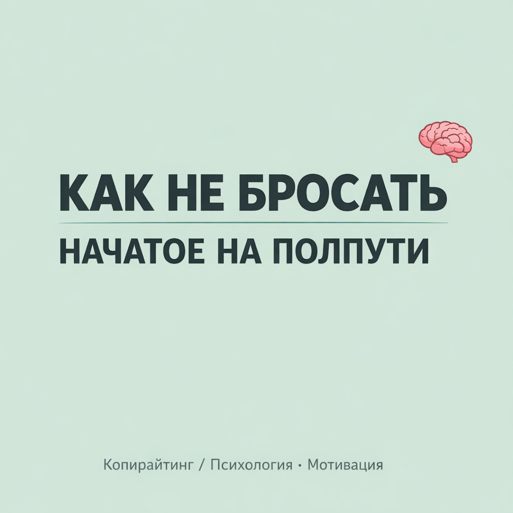 Пост «Как не бросать начатое на полпути»