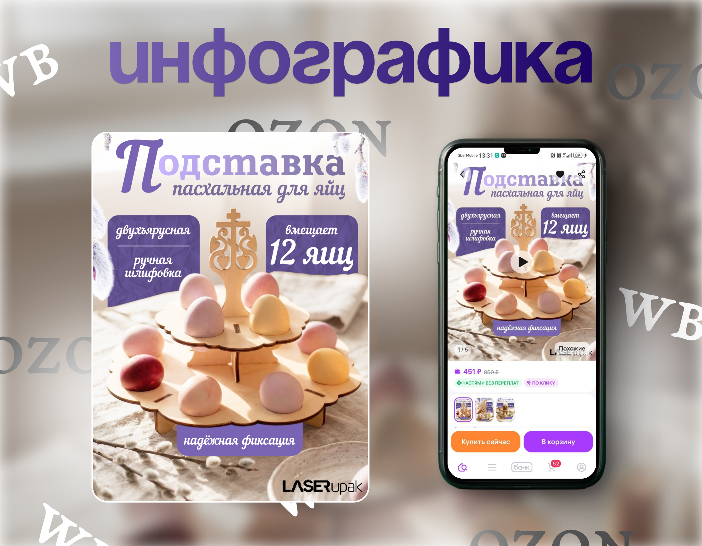 ИНФОГРАФИКА для пасхальной подставки I карточка товара для для пасхальной подставки