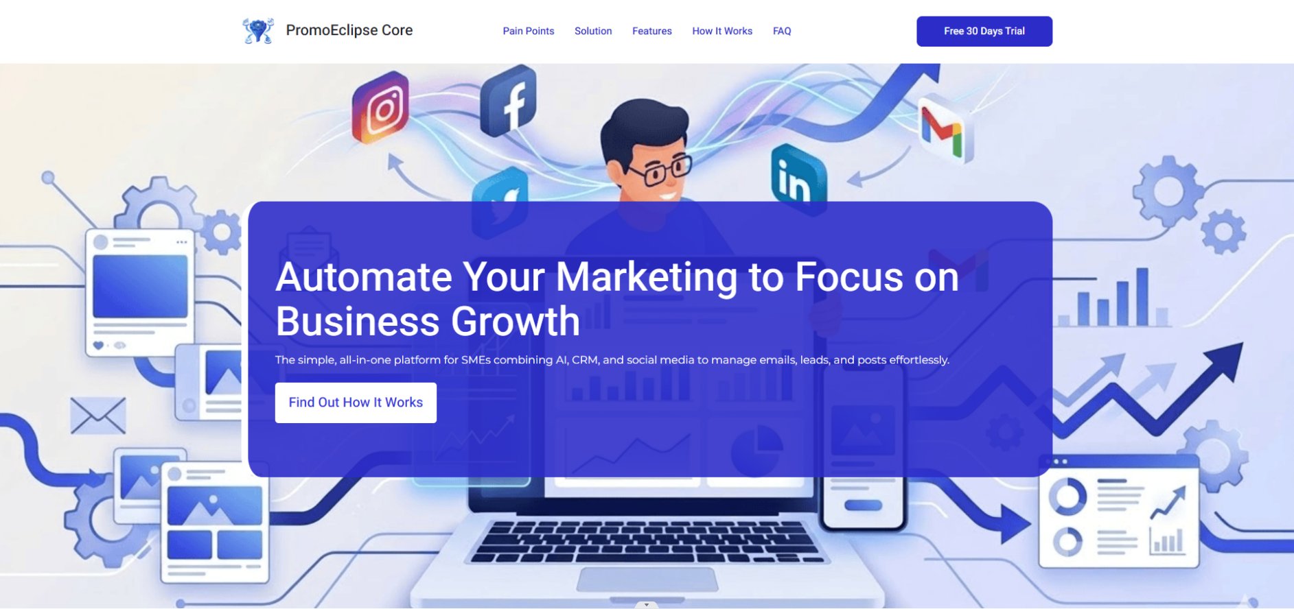 PromoEclipse Core - Одностраничный лендинг с pop-up формой