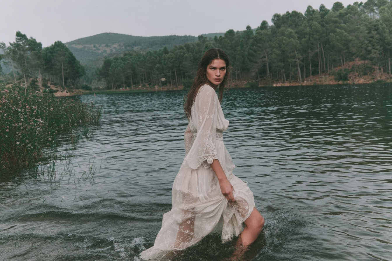 estaiez_a_girl_standing_half-turn_in_a_knee-deep_forest_lake__96