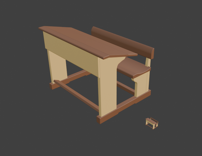 3д модель парты Эрисмана по чертежу