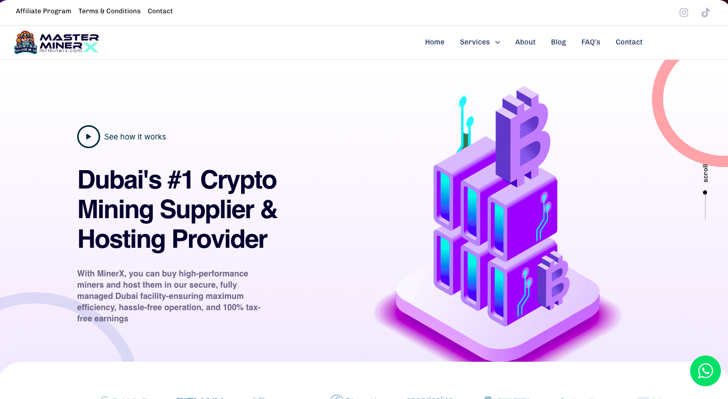 Разработка корпоративного сайта MrMinerX для представления компании и продукта пользователям