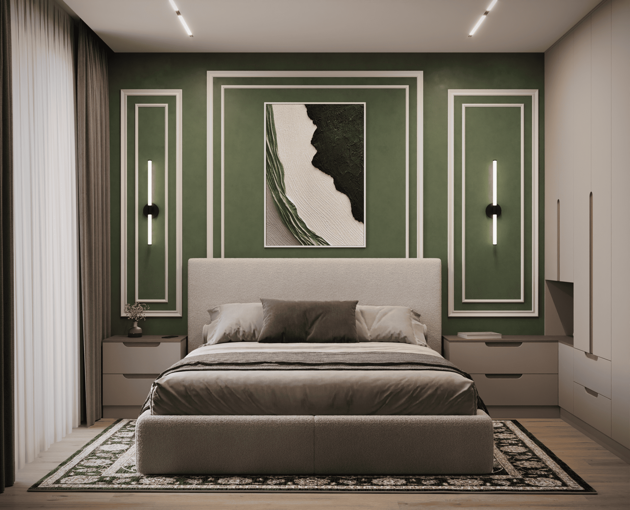 Дизайн и визуализация спальни в квартире 72 м2