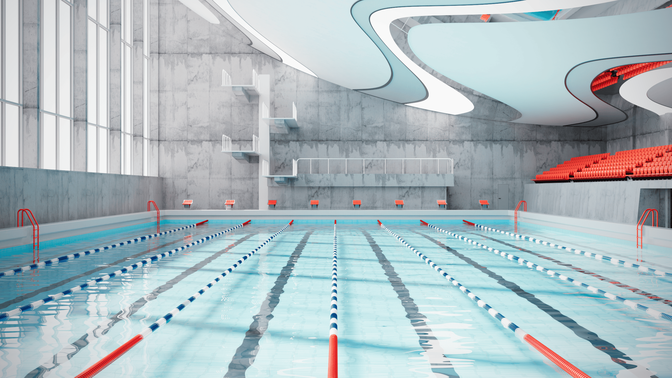 Визуализация концепции бассейна для конкурса