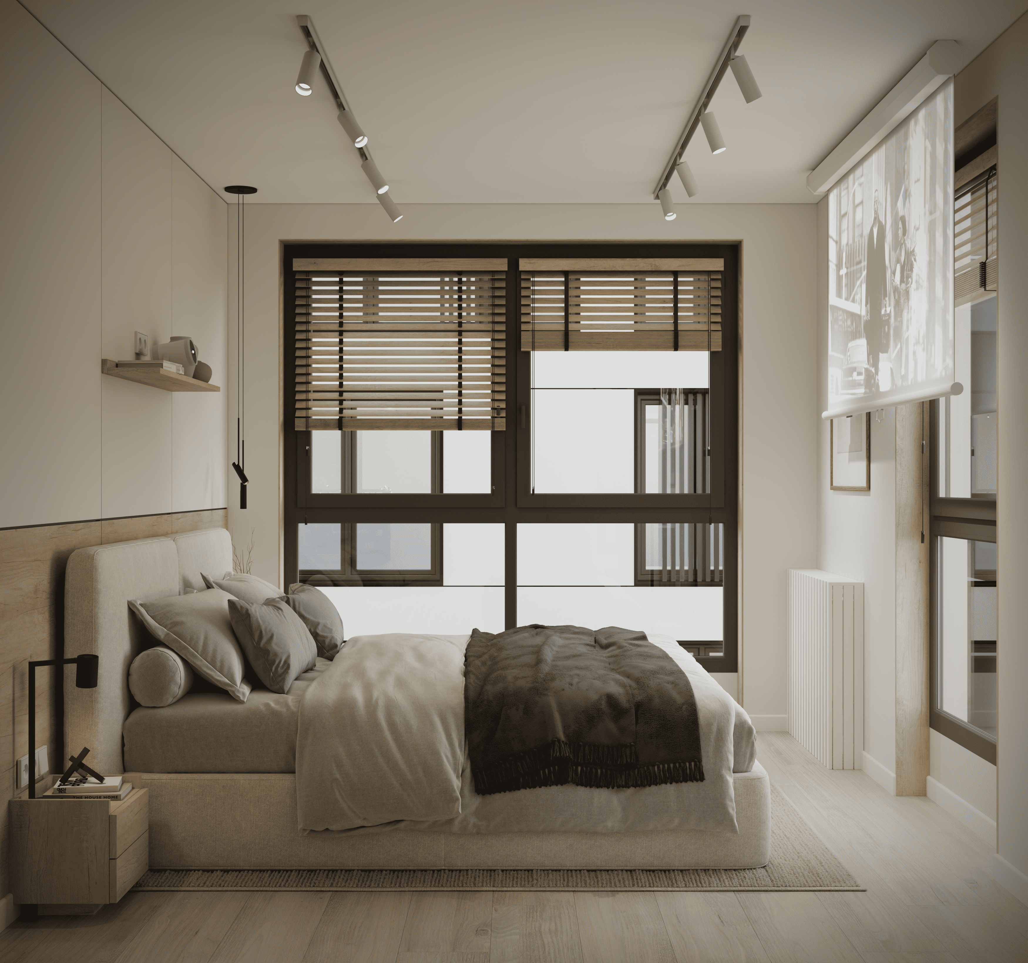 Визуализация спальни в квартире 56 м2