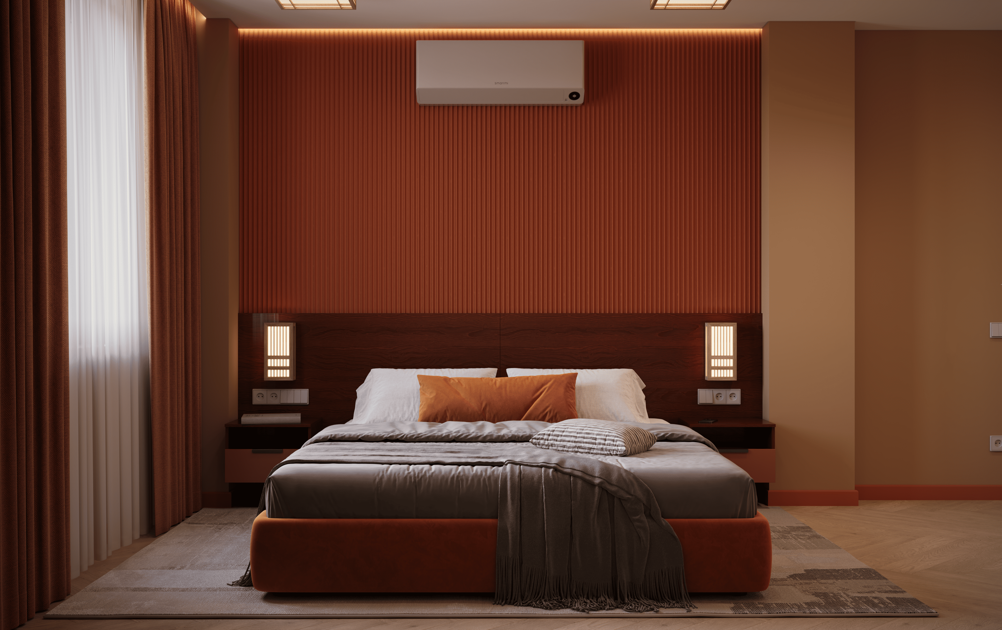 Дизайн и визуализация спальни в квартире 67 м2