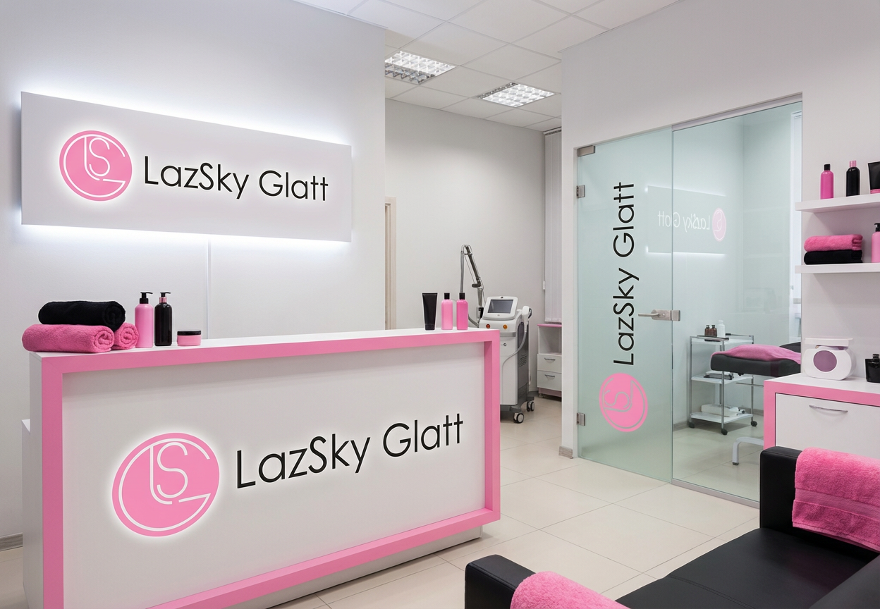 Бренд и оформление сети салонов лазерной эпиляции LazSkyGlatt
