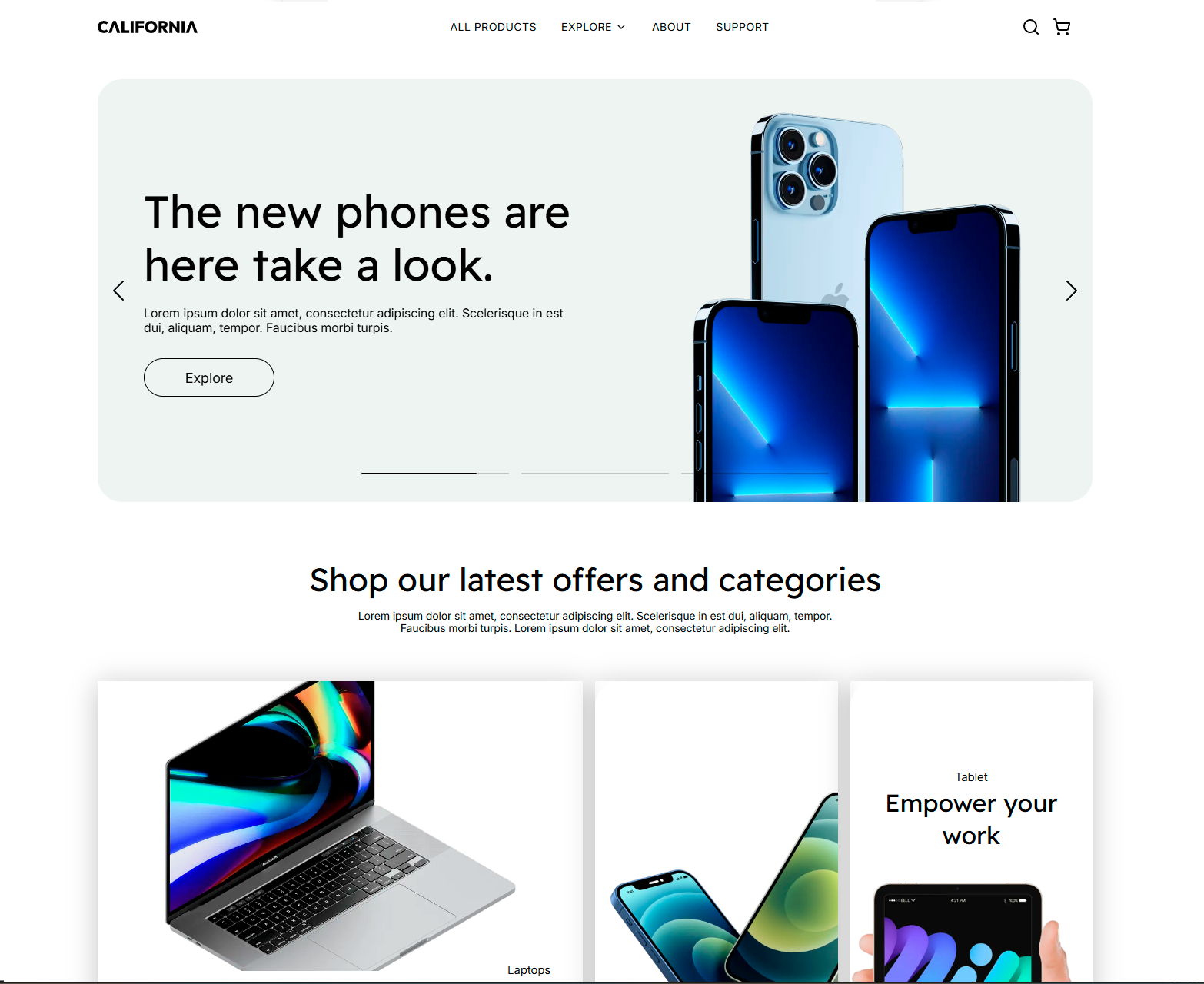 Адаптивный лендинг «California»