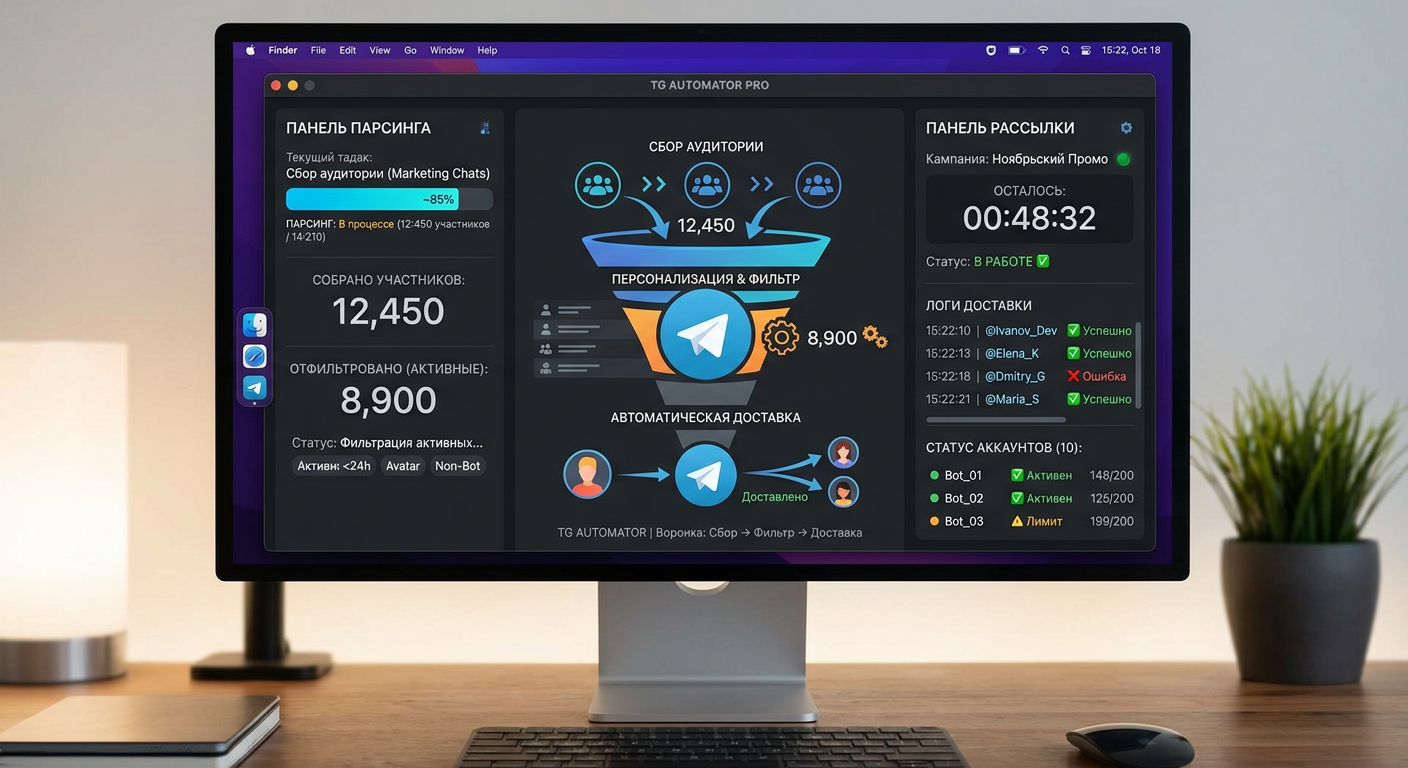 TG Audience Builder & Outreach: Парсер целевой аудитории и автоматизированная рассылка в Telegram