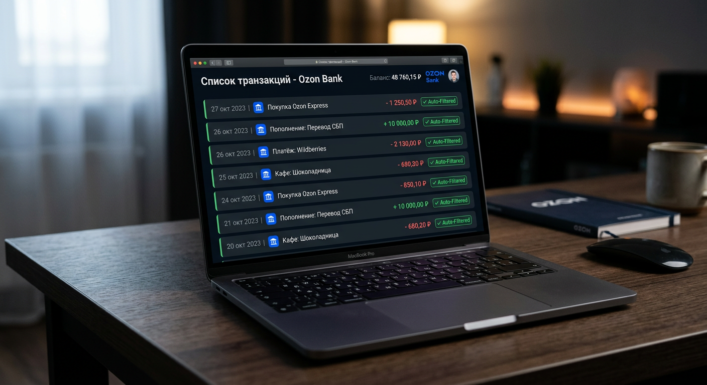 Ozon Bank History Parser: Автоматический сбор и фильтрация входящих переводов