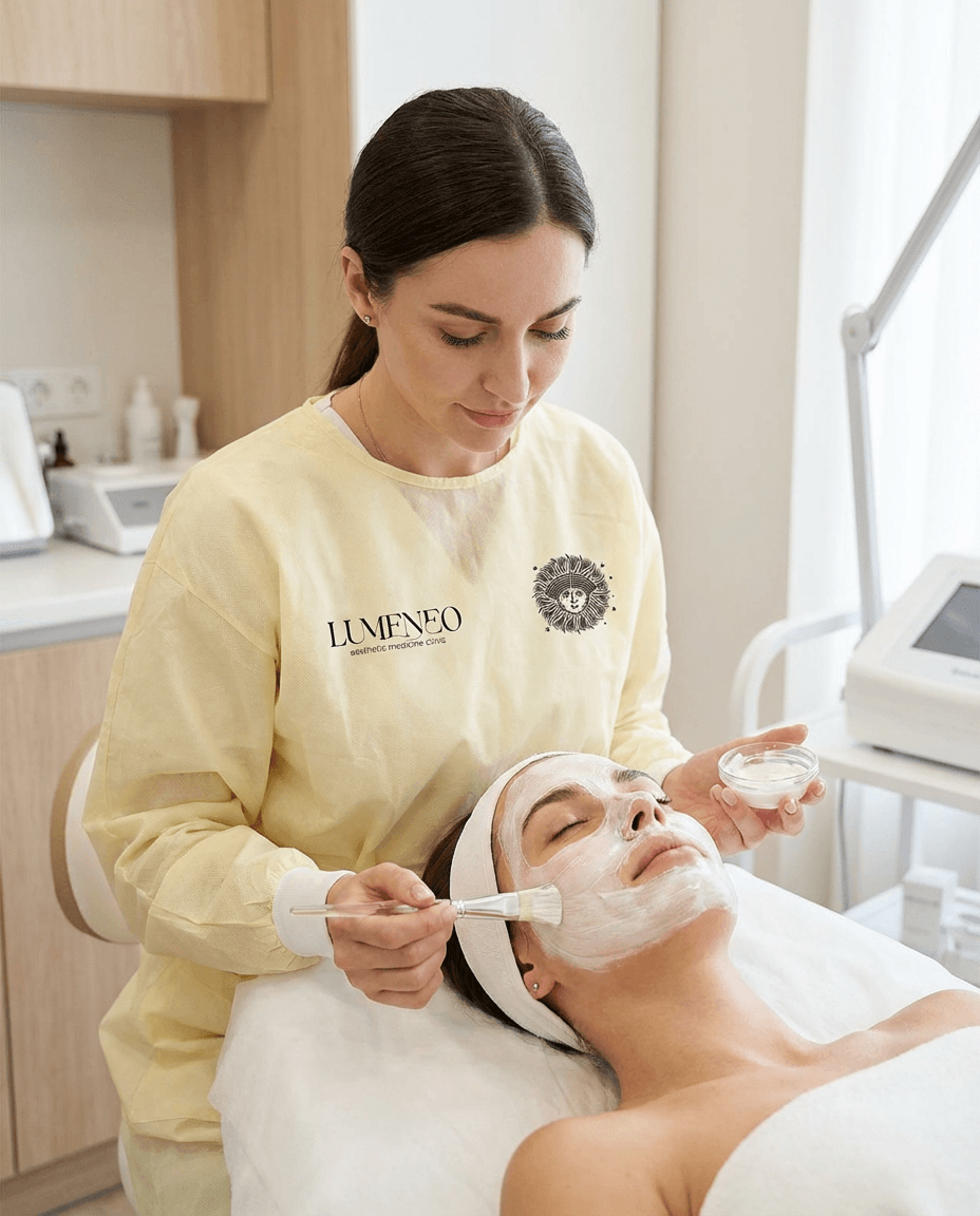 Логотип и фирменный стиль для косметологической клиники «Люминео»