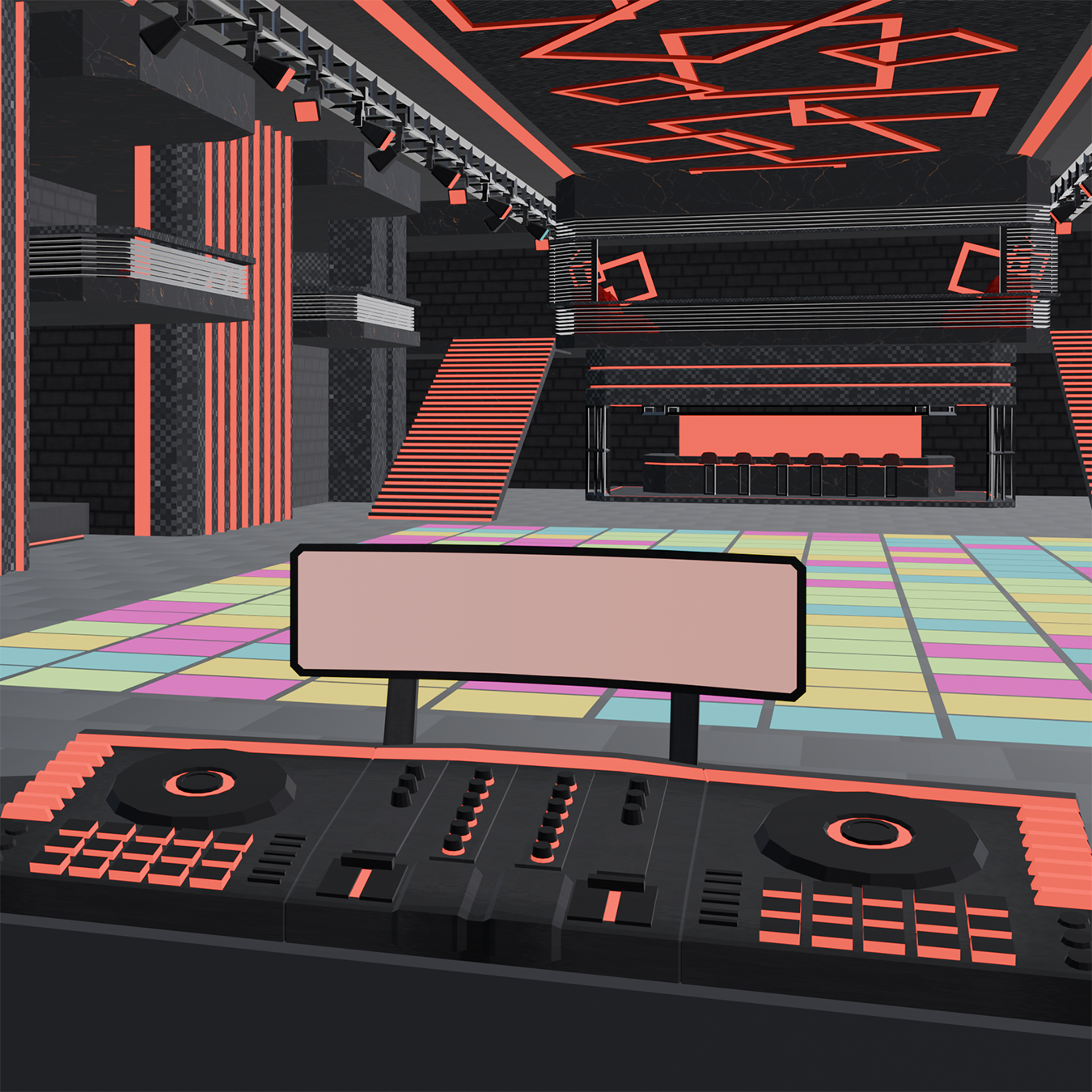 Локация ночного клуба для мобильной игры.