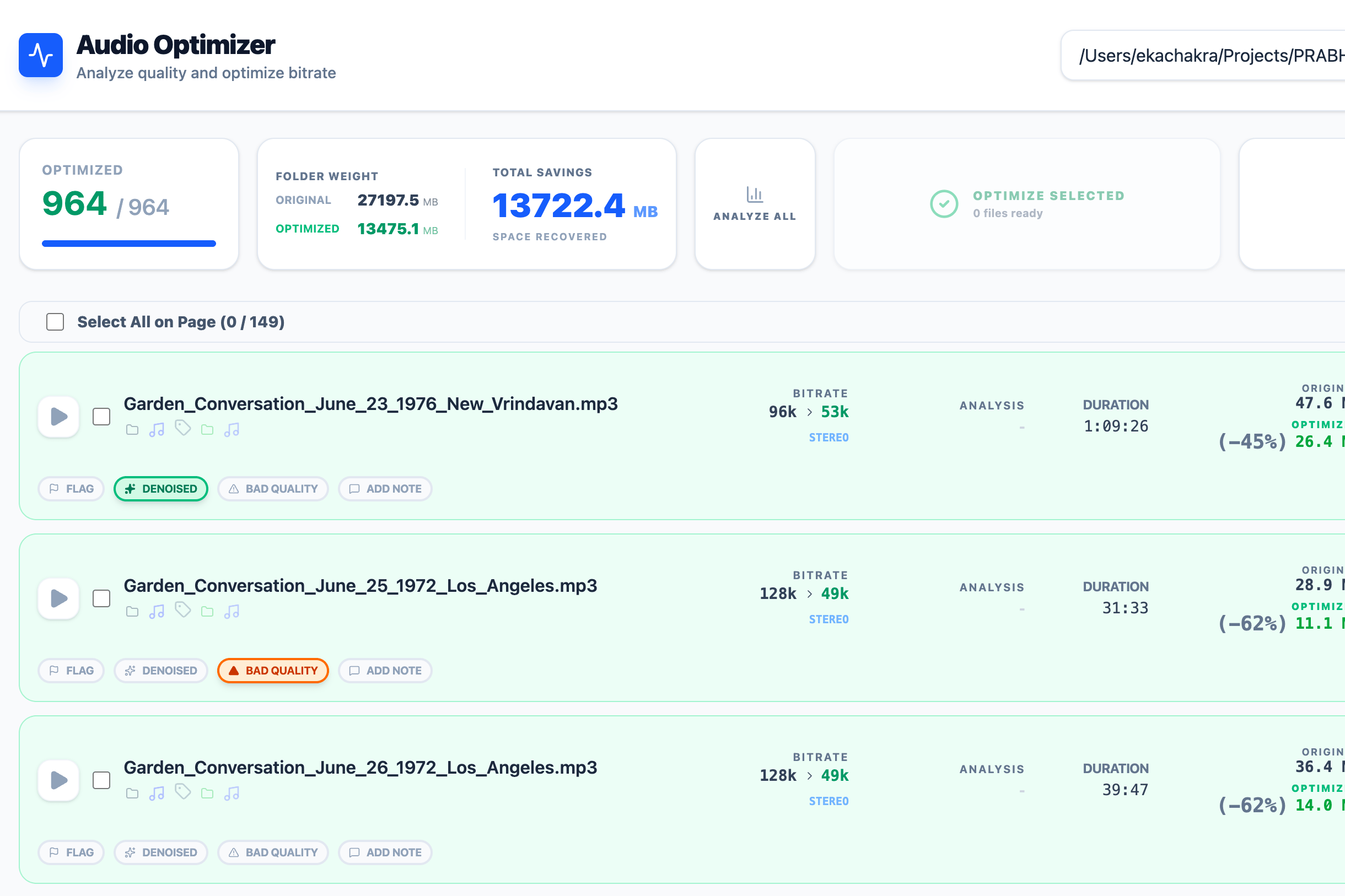 Audio Optimiser (Denoise)
