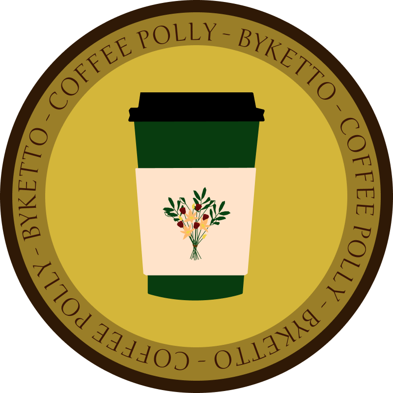Логотип для кофейни с цветочным Coffee Polly Byketto