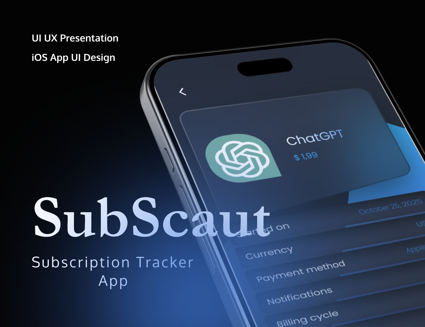 SubScout - UX/UI дизайн приложения для управления подписками