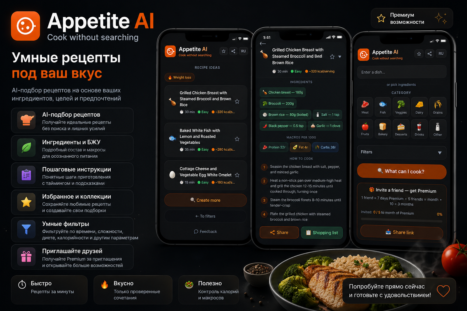 Appetite AI — Telegram Mini App с AI-генерацией рецептов на React и Claude API