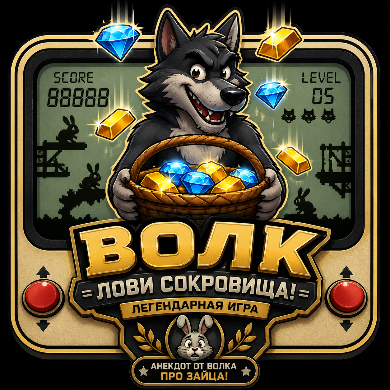 Волк вот ловит яйца.