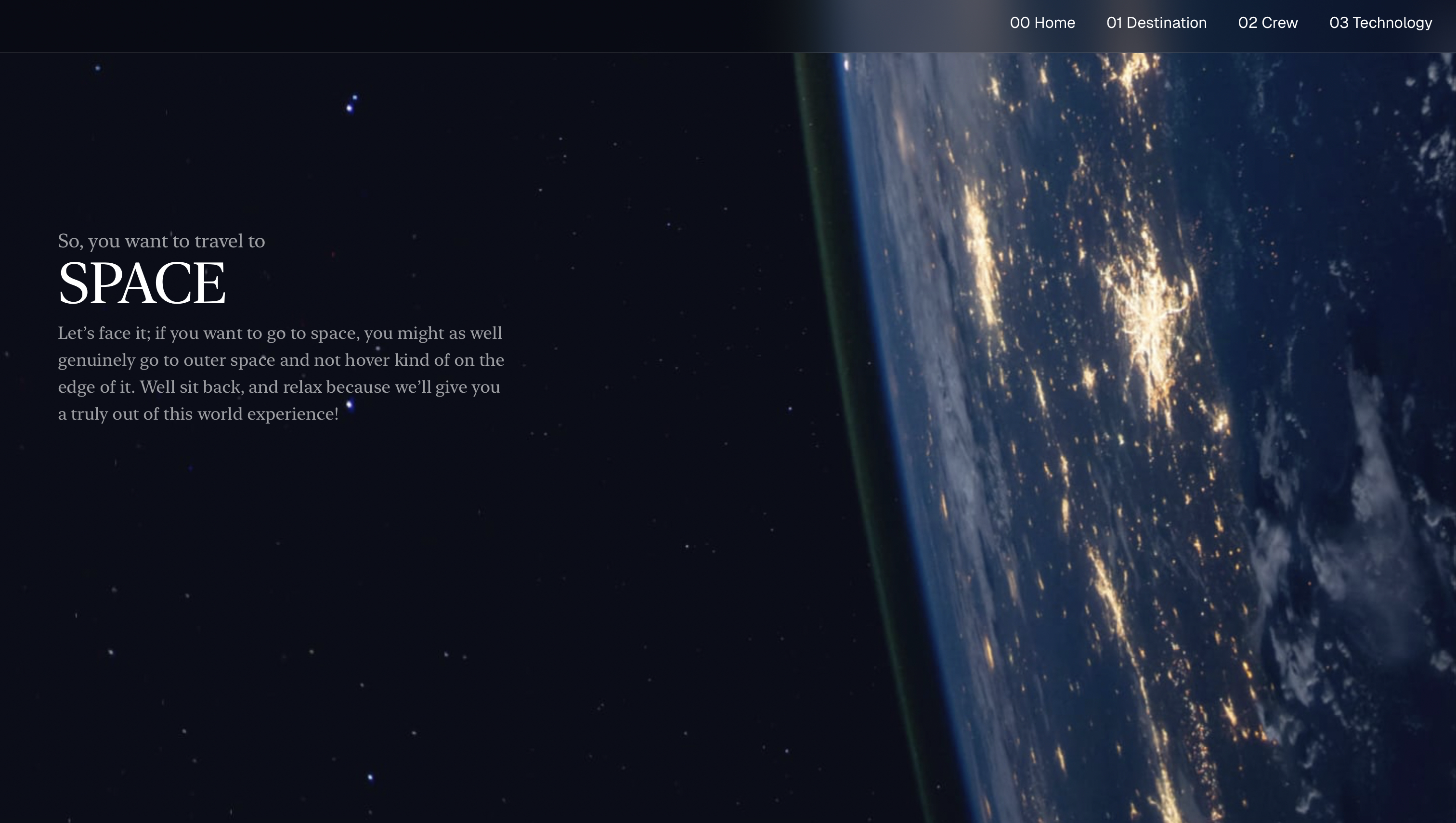 Интерактивный многостраничный веб-сайт «Space Exploration» на TypeScript и Tailwind CSS