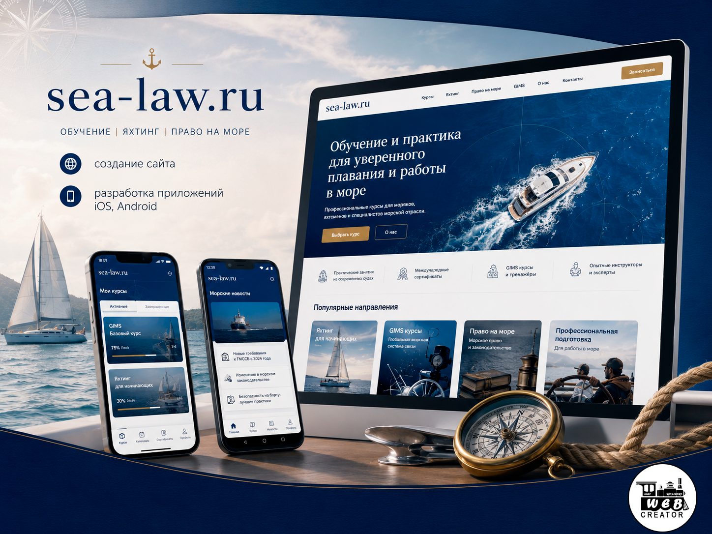 Сайт и мобильные приложения для Центра морского права