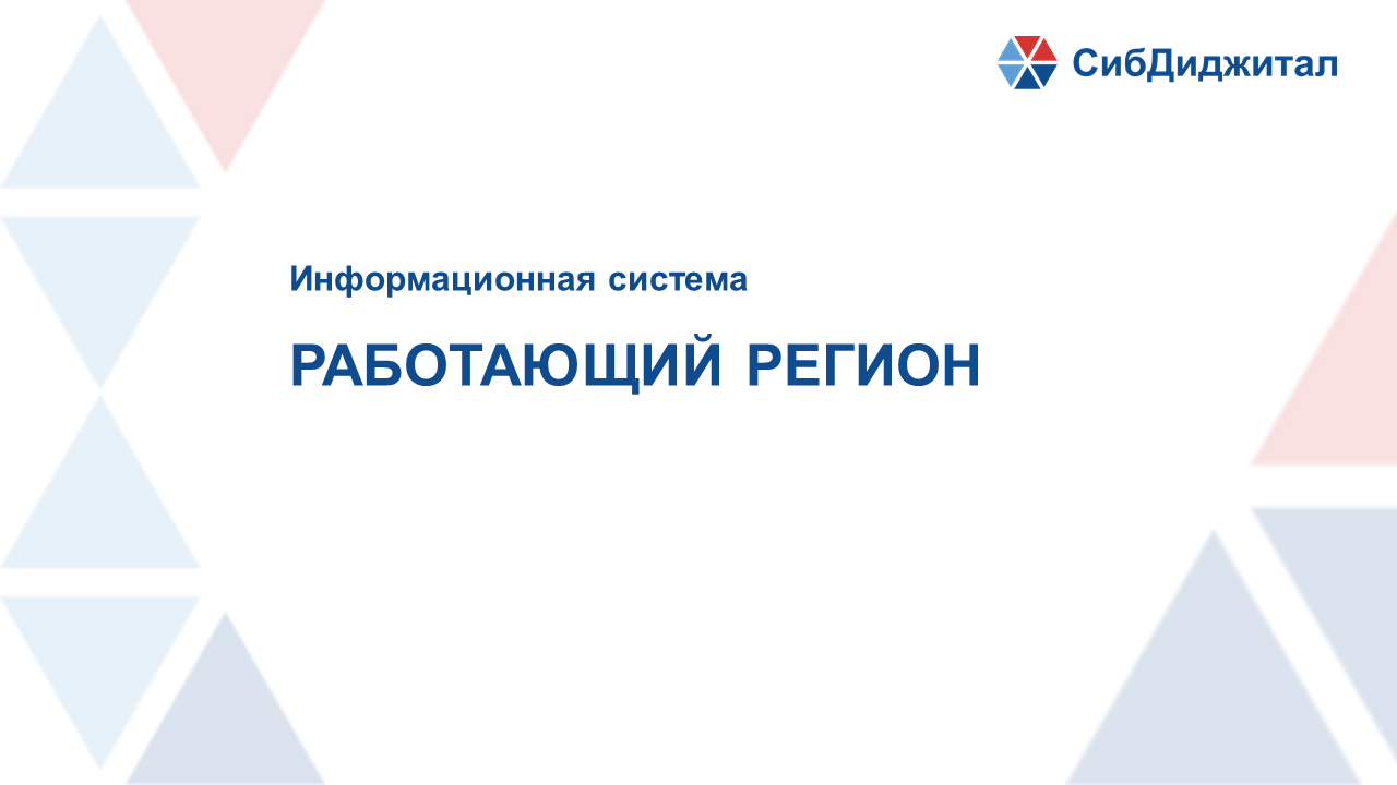 Информационная система «Работающий регион»