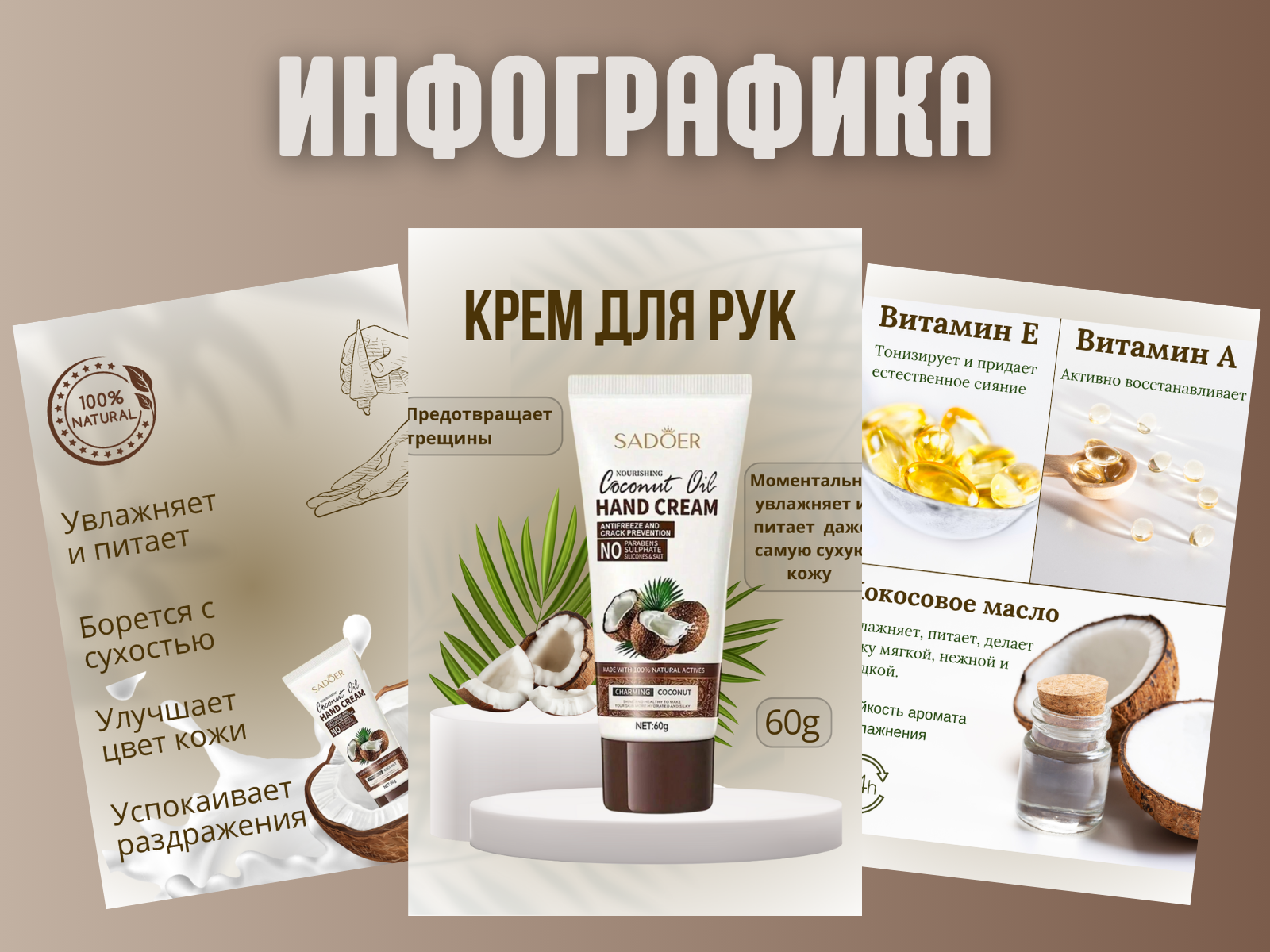 Инфографика для маркетплейсов «Крем для рук»
