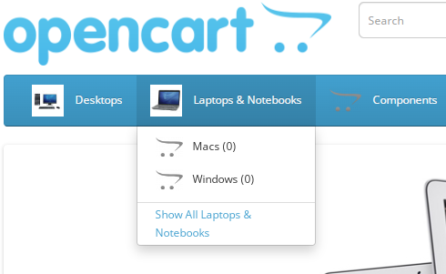 Модуль картинок категорий в основное меню opencart