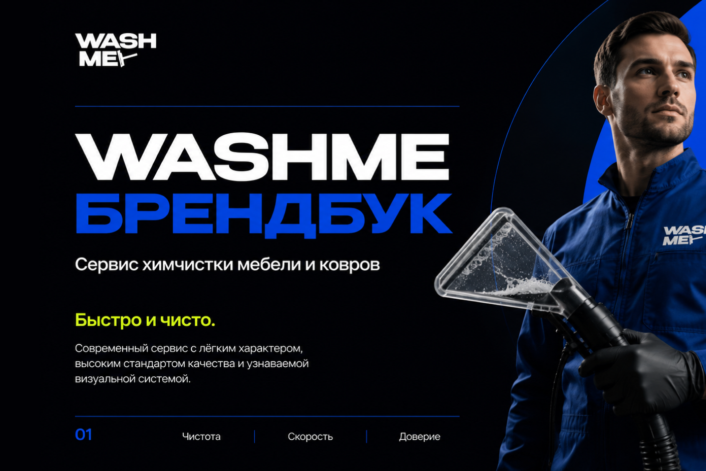 Брендбук сервиса химчистки WashMe