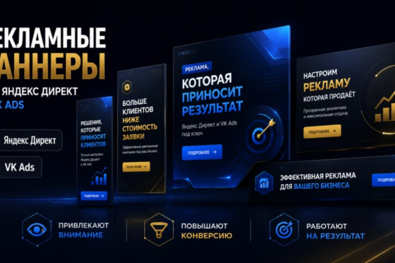 Яркие рекламные баннеры для Яндекс и ВК