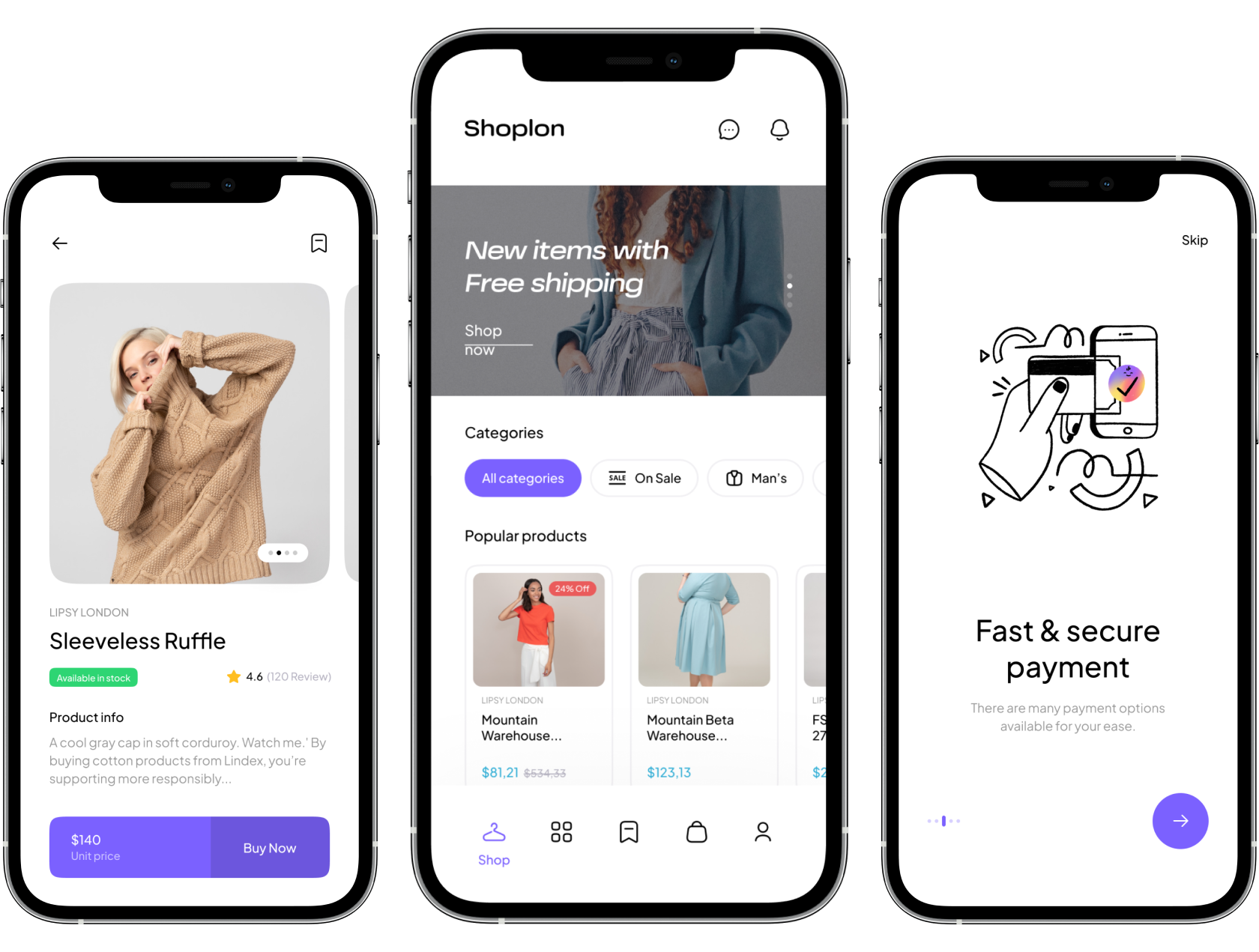 FlutterShop — шаблон мобильного e-commerce приложения на Flutter (100+ экранов)