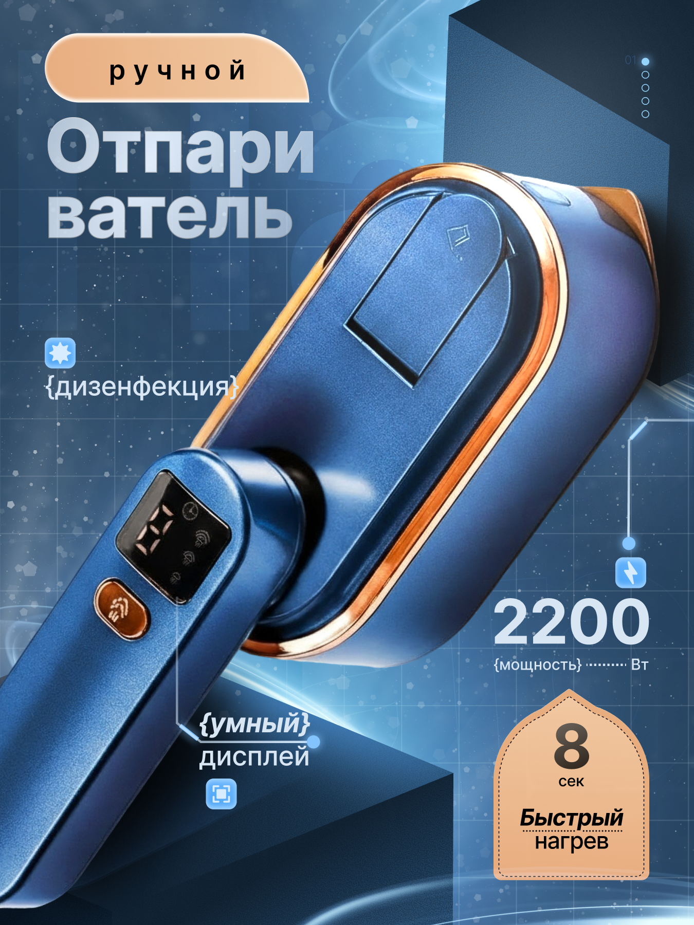 инфографика карточка товара "Отпариватель"